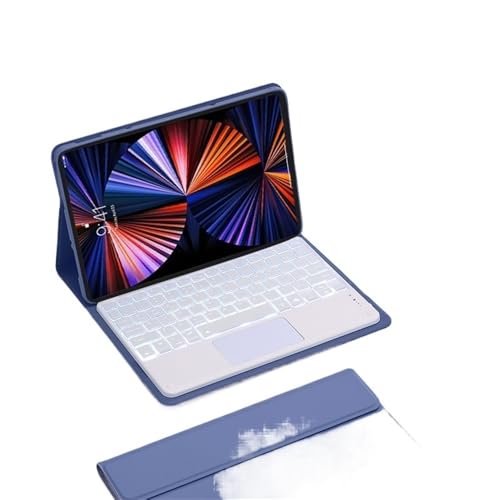 Funda para Redmi Pad 10.6 con teclado retroiluminado lavanda y protector de silicona anticaídas