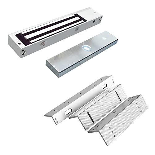 Visionis FPC-5192 600lbs Indoor Electromagnetic Lock with 600 lbs L and Z Bracket for Inswinging Door Access Control