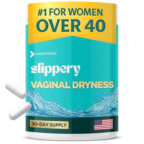 VoomVaya Slippery – Vaginal Dryness Relief for Women Over 40 – Vaginal Moisturizer with Slippery Elm for Women to Support Vaginal Moisture – 60 Capsules