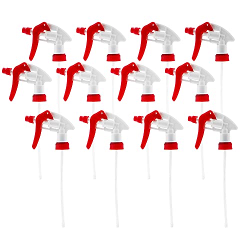 Cornucopia 28-400 Replacement Trigger Sprayer Nozzles (12-Pack); Heavy Duty Replacement Part 16oz / 32oz Spray Bottles w/ 10-Inch Dip Tube 