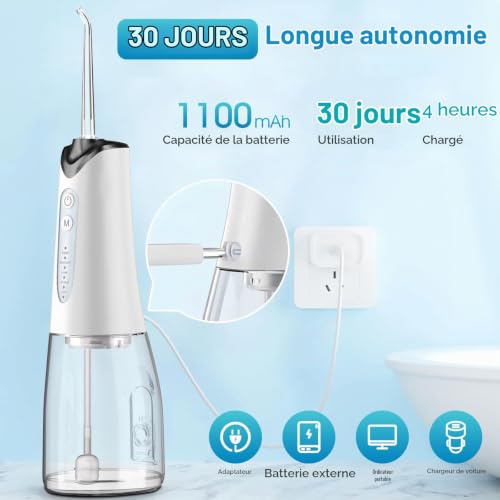 Unipampa Jet Dentaire Hydropulseur, Irrigateur Oral, Water Flosser Portable – vue 6