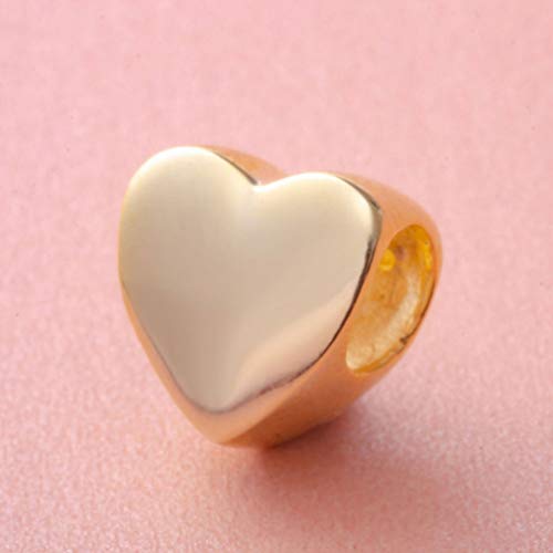 Gold Plated 925 Sterling Silver European Style Beads Glossy Shiny Heart Charm Hold Me Firmly Charm Steadfast Love Charms #TOP2