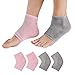 Pretty See Moisture Socks Day Night Open-Toed Breathable Socks Silicone Gel Heel Sleeves for Moisturize Dry Hard Cracked Skin and Soften Repair Feet, 2 Packs, Gray & Pink
