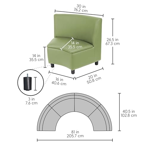 Image of FDP Kid Comfort Collective Modular Wedge Chairs, 4-Pack - Fern Green