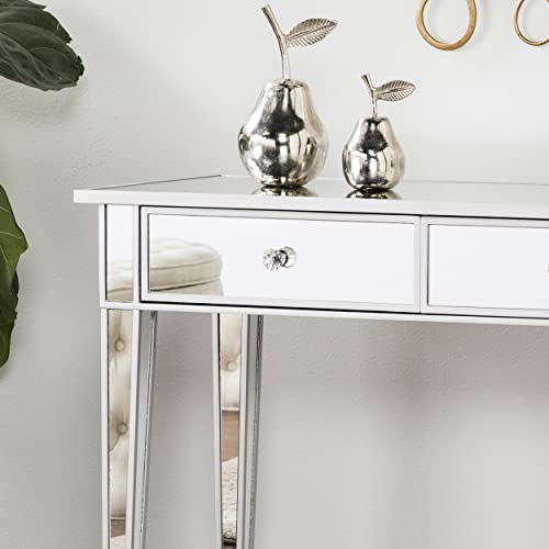 Sei Furniture AM3618MC Southern Enterprises Mirrored 2 Drawer Media Console Table, Finish W, Silver thumb #3
