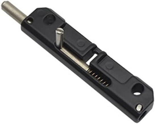 Door Locks and Latches Left and Right Symmetrical Hardware Door Flush Bolt, Safety Door Protection Lever Action Flush Bolt Latch Slide Bolt Lock(Black-Left)