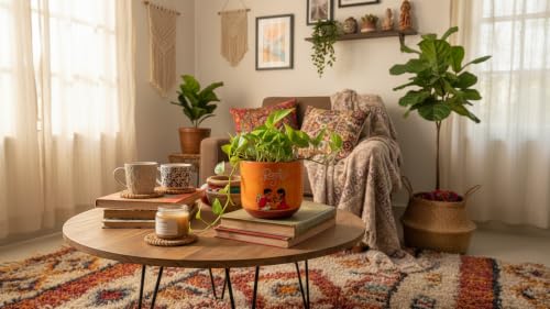 Image of Raksha Bandhan Terracotta Planter | Handcrafted Brother Sister Plant Pot | Unique Rakhi Gift | Decorative Indoor Flower Pot for Home Decor, Desk & Balcony