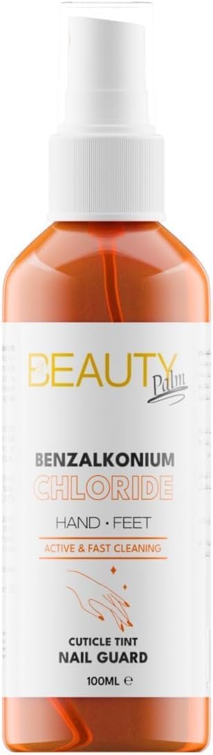Benzalkonium Chloride Cuticle Tint, Deep Nail Cleansing I Coloring and Sanitizing I Nail Guard (100ML, Orange)