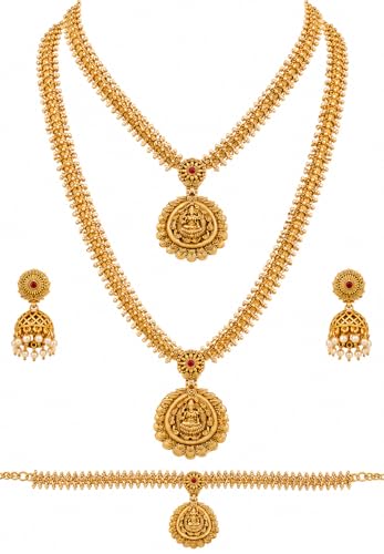 Image of Shining Diva Fashion Stylish Fancy Pearl Choker Traditional Jewellery Set for Women | Temple Necklace Set | Festive Wedding Party Necklace | 22k Gold Plated | Just Like Original Gold Jewellery
