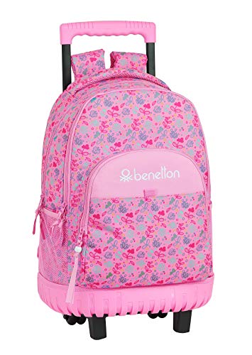 Mochila safta Escolar Grande con Ruedas de Benetton  320 x 140 460 mm  Mariposas