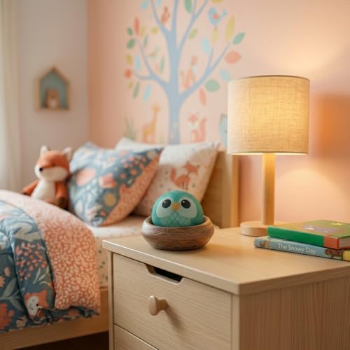 Echo Dot (5th Gen, 2022 release) Kids | Designed for kids, with parental controls | Owl | & the Owl Nest Stand - image 4