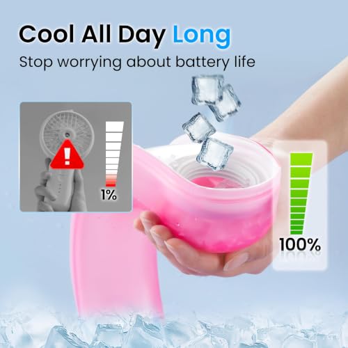 DICEVER Neck Cooler for Hot Weather, Reusable Wearable Ice Water Neck Wrap with Wide Mouth for Ice Cubes, U-Shaped Cooling Neck Pack for Summer Heat, Outdoor Work, Sports, Travel & Hot Flashes, Pink — view 3