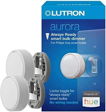 Lutron Aurora Smart Bulb Dimmer Switch (2 Pack) | for Philips Hue Smart Bulbs | Z3-1BRL-WH-L0-2 | White