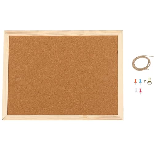 Gatuida Tablero de Corcho Doble Cara con Marco de Madera Natural Pizarra de Mensajes y Fotos para Oficina y Hogar Soporte Mural Práctico y Portátil