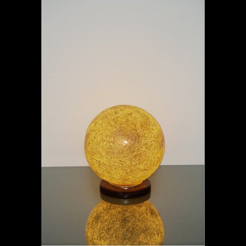 Preisvergleich Produktbild Holländer Tischleuchte 1-flg. NARZISO, Glasmosaik amber - Fuß Marmor schwarz