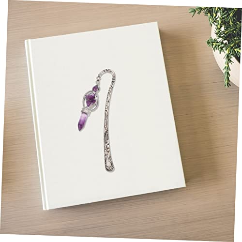 Marque-pages cristal rotatif améthyste, accessoire de lecture - 7