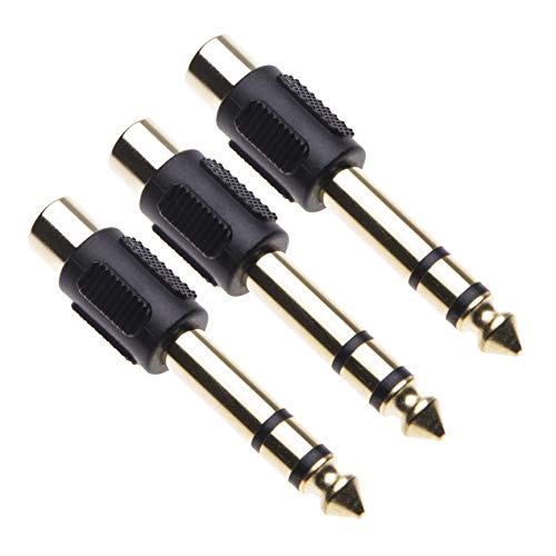 Keple Adaptador RCA de 6.35 mm a 1, Conector de 1/4 Pulgada a un