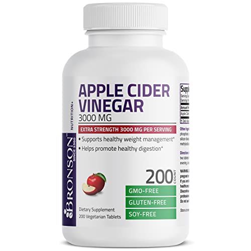 Bronson Apple Cider Vinegar 3000 Mg Per Serving Extra Strength - Non-Gmo, 200 Vegetarian Tablets #TOP16