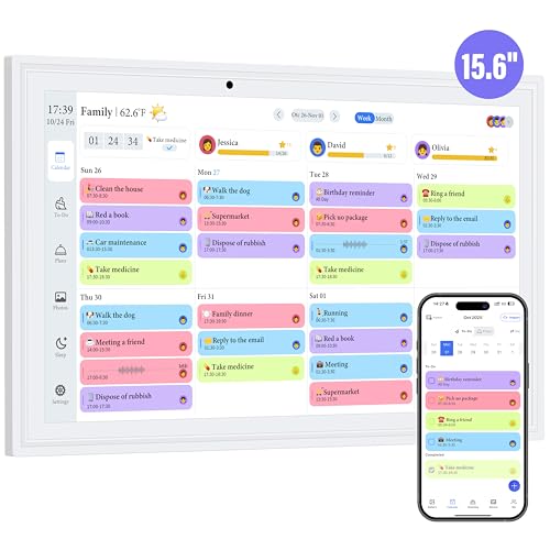OcePor 15.6 Inch Digital Calendar, Electronic Calendar Chore Chart, Smart Calendars Wall 1920 * 1080...