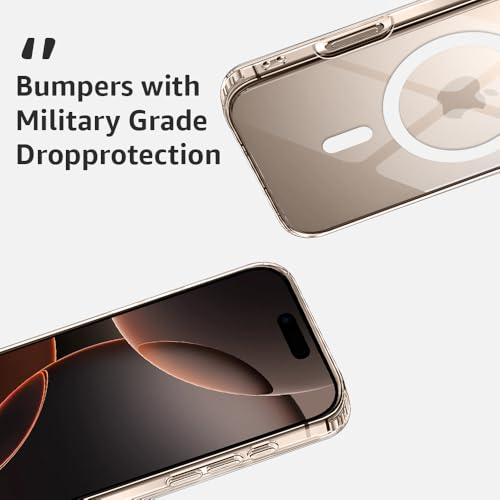 Image of Amozo for iPhone 16 Pro Max Back Case Cover | Ultra Hybrid Mag-Safe Camera and Drop Protection Back Case Cover for iPhone 16 Pro Max - (Polycarbonate|Clear)