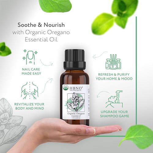 HBNO Organic Oregano Essential Oil - 1 oz (30ml) - USDA Certified Organic Oregano Essential Oil for Aromatherapy, Soap Making, DIY, Fragrances, Diffuser. - Thumbnail 2