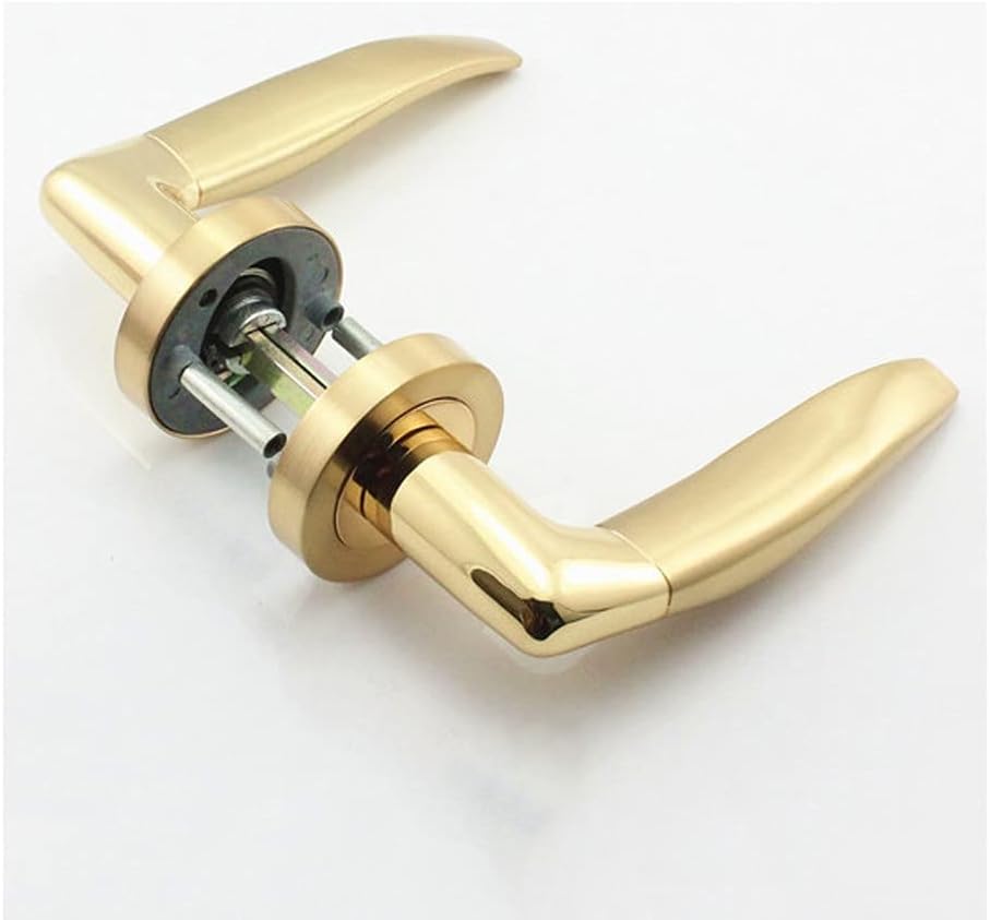 Zinc Alloy Passage Door Lock European Mortise Lock Twisted Shape Passage Door Aluminum Handle for Living Room Aisle (Color : Black) (Black)