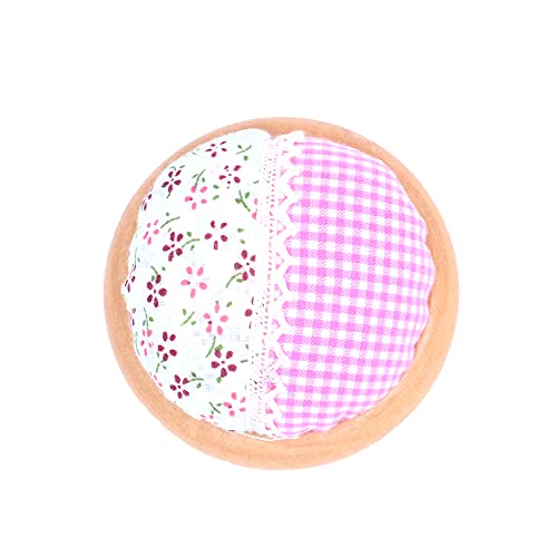 ANCLLO 2PCS Nadelkissen Polka Kürbis Armband Nadelkissen Tragbare Nadelkissen zum Nähen (Rosa)