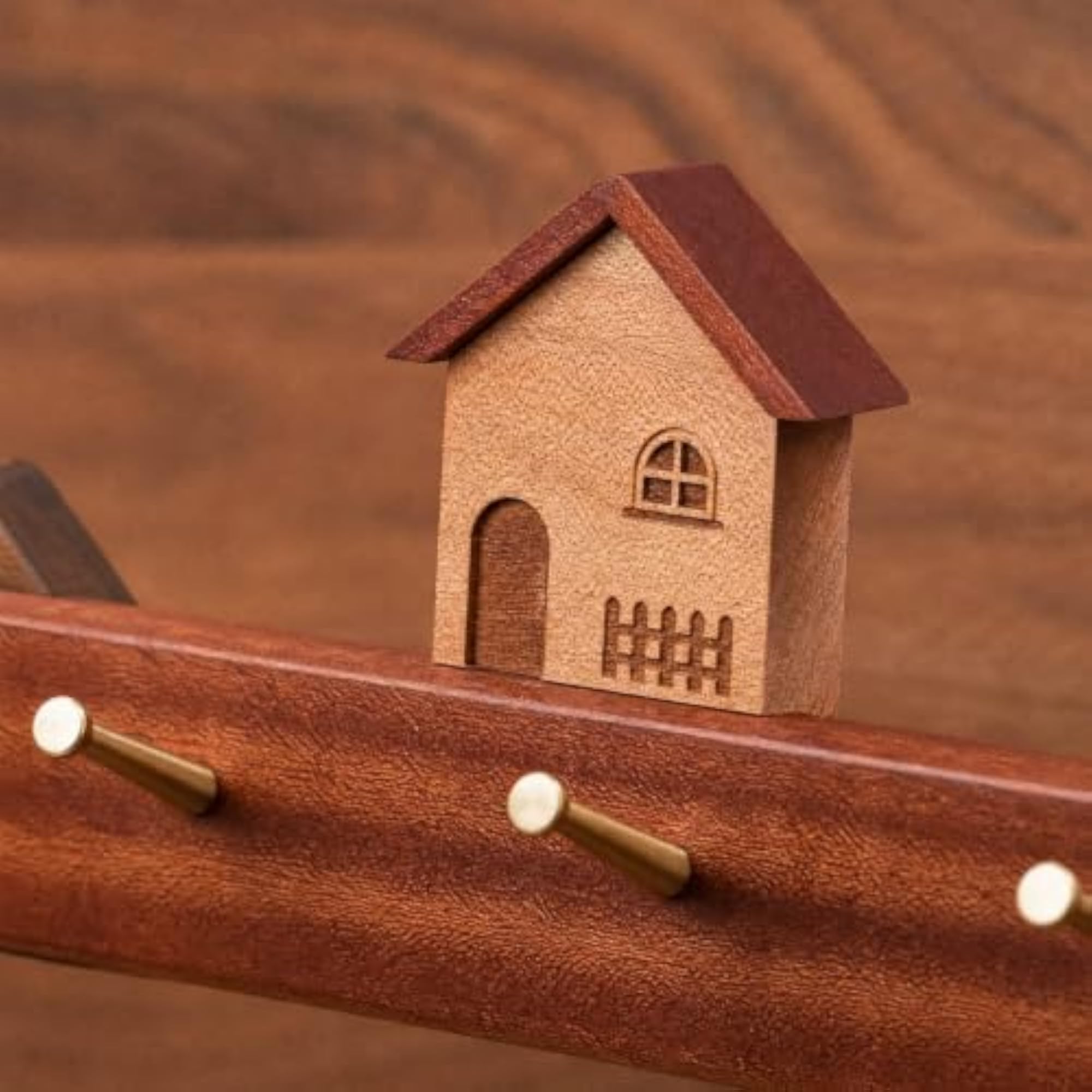 Multi-Purpose Wooden Wall Coat Rack with Decorative Animal Hooks