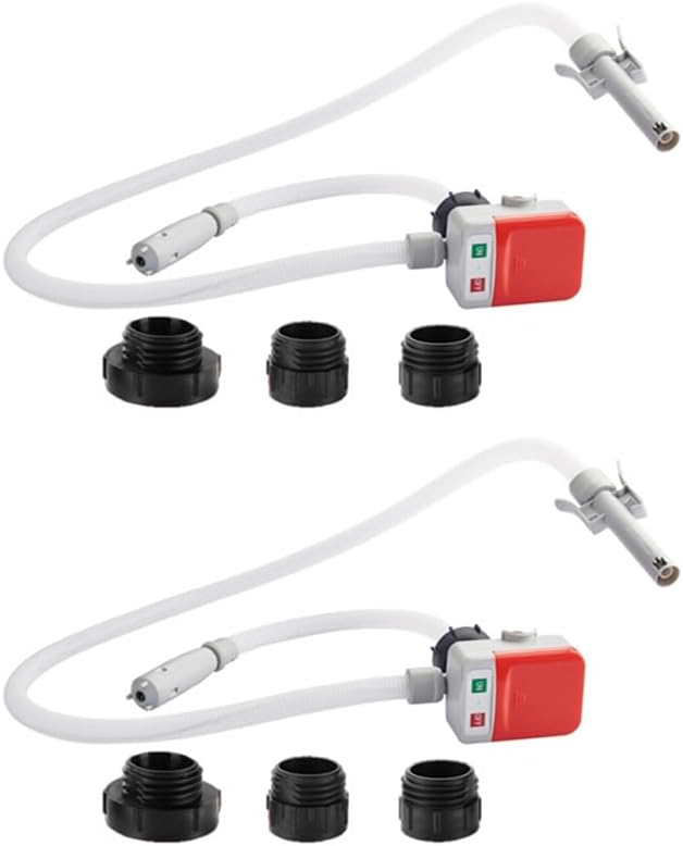 Automatic Fuel Transfer Pump with Auto-Stop, 3 Tank Adapter,9.08L per Min, Battery or USB Powered, 51" Hose,Fast and Safe Portable Gas Can Pump for Oil, Diesel,Gasoline. (2)