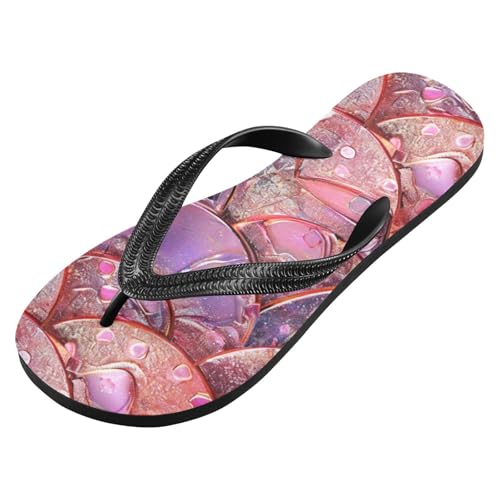 Pink Mermaid Scale Men's & Women's Classical Beach Rubber Sandal Flip Flop Comfortable Slipper 214B2991