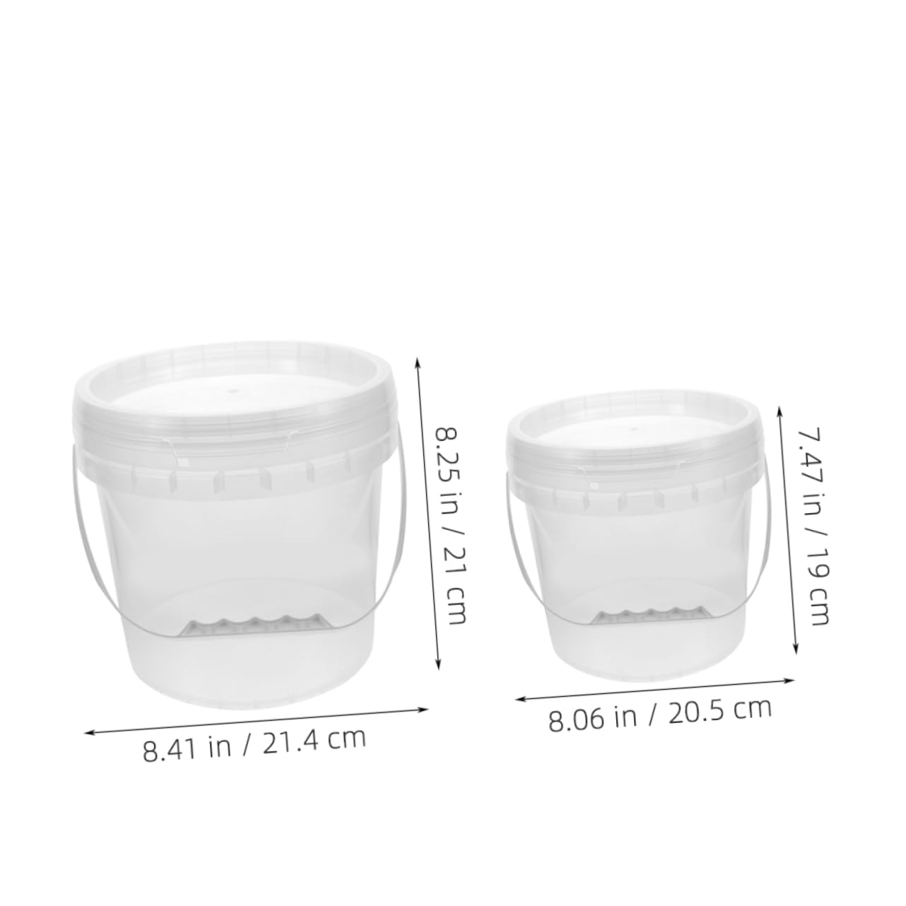 2piezas Cubo De Pintura De Plástico Transparente Cubo De Almacenamiento con Tapa para Pintura Al Óleo De para Pintar