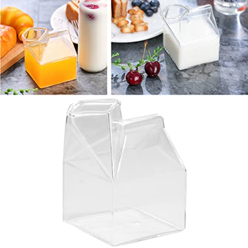 Garrafas de água de Caixa de Leite Cfee 14 × 12 × 10 Forma de Casa Fofa Transparente café Leite Copo