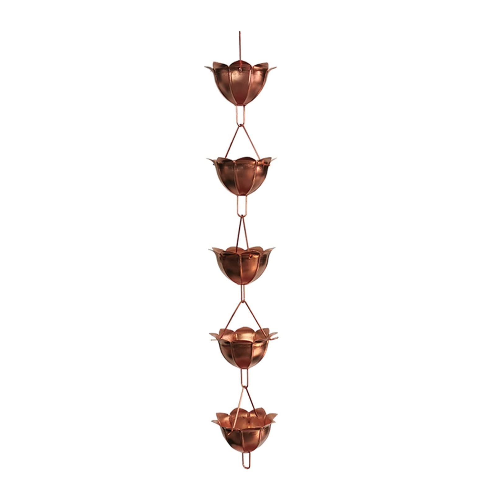 Regenkette, Regenketten Kupfer Regenkette for Downspouts Dekorative Eisenrinne Kette Regen Regenfänger Kette Funktions- und Dekorativer Ersatz for Rinne Downspouts(I)
