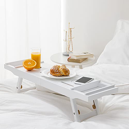 Serviertablett Navaris aus Bambus für Badewanne und Bett