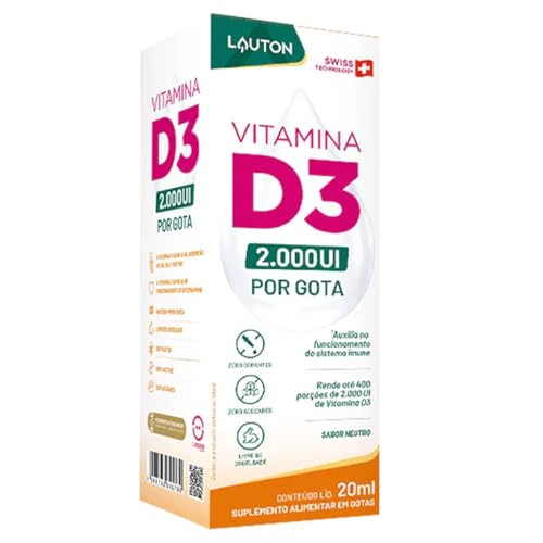 Vitamina D3 Líquida Sabor Neutro 20ml - Lauton
