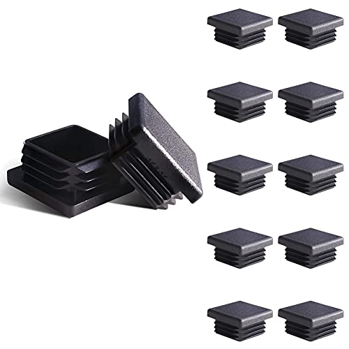 Image of 12pcs 1 1 /4 Inch Square Tubing Plastic Plug, 1.25 inch Anti Slip Chair Leg Caps Pipe Tubing End Cap, Fence Post Pipe Finishing Caps Insert Chair Glide