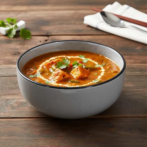 Image of The Earth Store Grey Marble Serving Bowl - 800ML Ceramic Serving Bowl | Microwave & Dishwasher Safe Ceramic Bowl for Home, Gifting & Restaurants