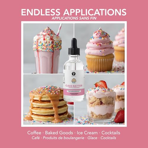 Image of Dolce Flav Natural Cake Batter Extract - 2 Ounce Water-Soluble Kosher, Sugar-Free, Concentrated Birthday Cake Flavor for Frosting, Cupcakes & Ice Cream, Includes Measured Dropper