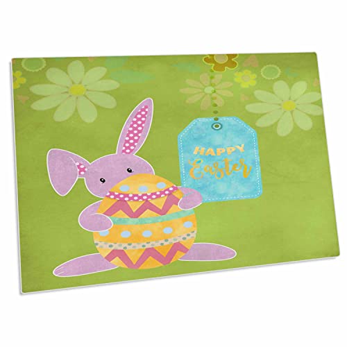 Cute Easter Bunny Illustration with Text Happy Easter - Desk Pad