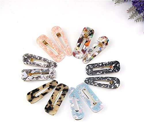 12 Pcs Fashion Acrylic Resin Hair Clips Set,Marbled Duckbill Clips Alligator bobby pins Geometric Hairpin Hair Accessories Hair Barrettes for Women Girls and Ladies Headwear Styling Tools