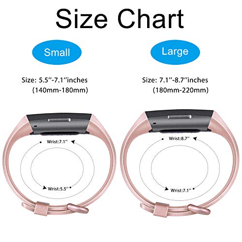 Image of Tobfit Watch Strap Compatible with Fitbit Charge 4 / Fitbit Charge 3 (Watch Not Included), Removable Soft Belts for Charge 3 /4 Wristband, Smartwatch Band for Men & Women (S,Rose Gold)