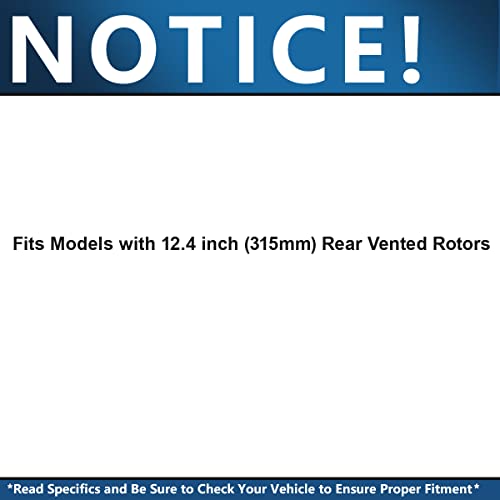 Image of Detroit Axle - Rear Brake Kit for Chevrolet Impala Malibu Buick Regal | Allure LaCrosse Cadillac XTS, Drilled & Slotted Brake Rotors and Ceramic Brake Pads Replacement 12.4 inch inch Vented Rotors
