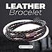 Urban Survival Gear USA Handmade Triple Wrap Leather Bracelet – Mens Bracelet with Copper Toned Brass Magnetic Clasp for Comfort – Fashion Accessories for All