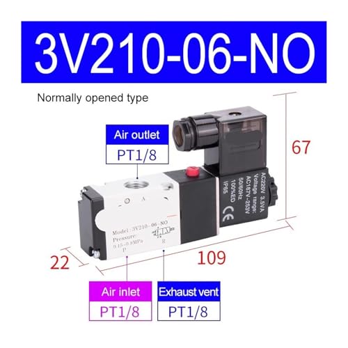 Vanne de régulation d'air directionnelle 3V210-08 24V à commutation rapide
