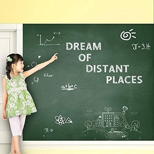Image of YAJNAS Vinyl Green Chalkboard Wall Sticker 2 X 6.5 Feet | Removable Chalkboard with 5 Chalks, Self-Adhesive Waterproof Blackboard for Home, School, Office, Kitchen, Kids Room, Writable & Reusable