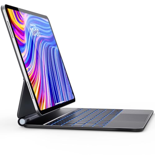 Teclado para iPad Pro 12.9 y Air 13 con trackpad integrado y soporte magnético flotante