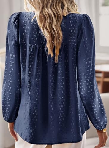 Image of Falechay Womens Tops Flowy Boho Dressy Casual Lace Cute Long Sleeve Shirts