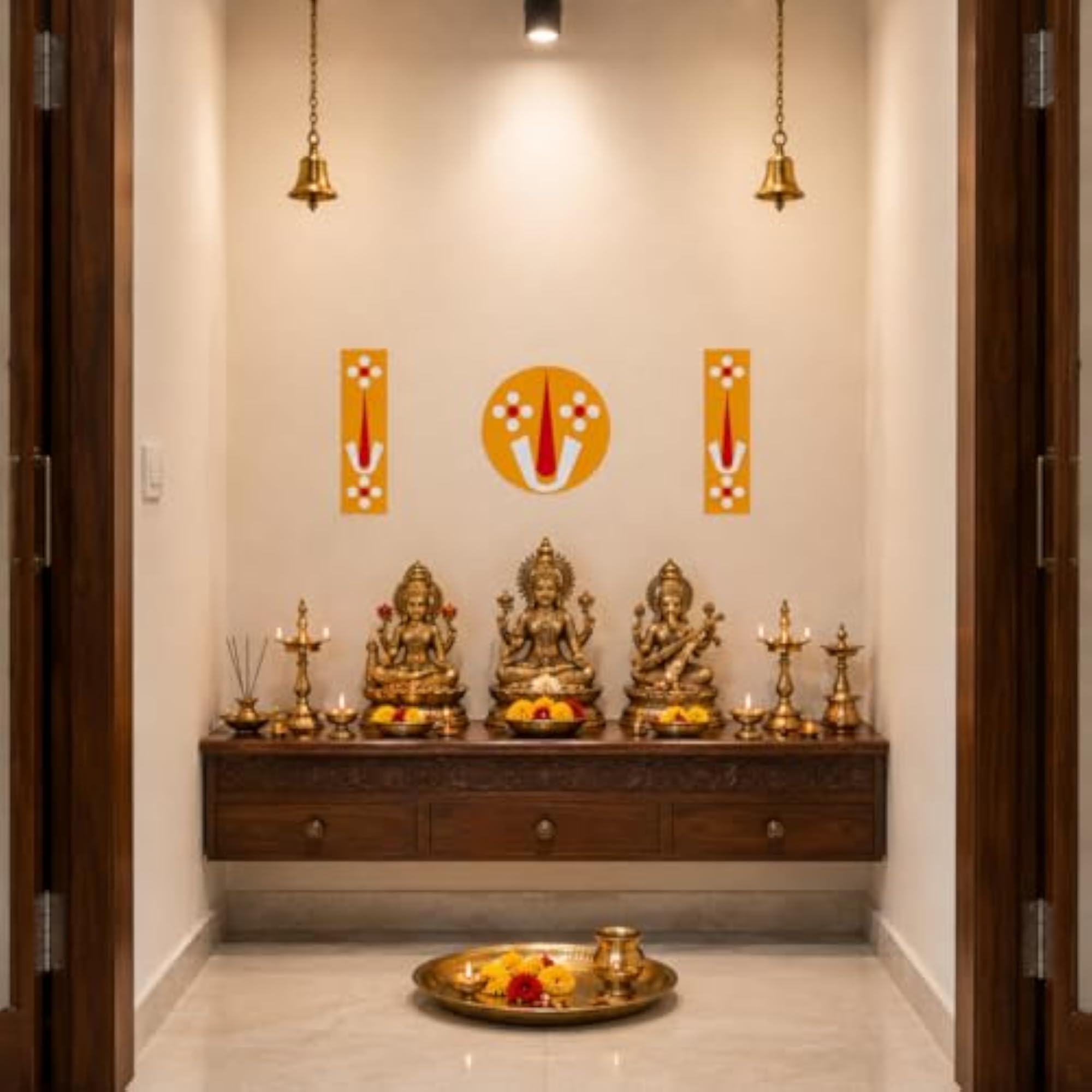Namam Sticker for Pooja Room Door, Vinyl Waterproof