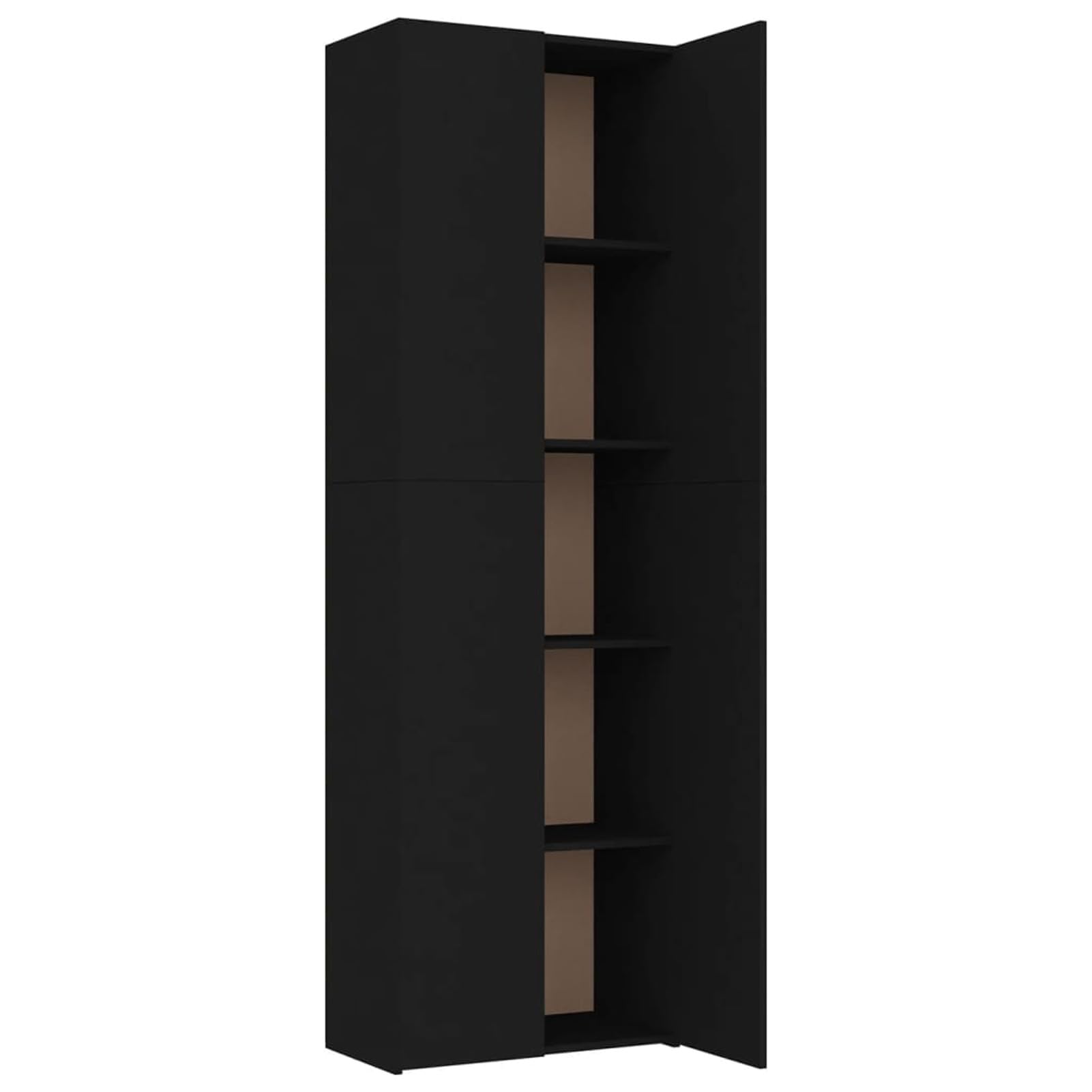 Armadio per Ufficio Nero 60x32x190 cm in Legno Multistrato, Schedario, Mobile, Mobiletto