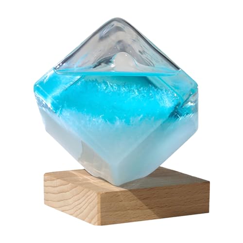 Prévisions en verre tempête pour la décoration intérieure - Baromètre à cristaux liquides cubiques pour prévisions météorologiques | Décoration de bureau en verre pour bureau, salon